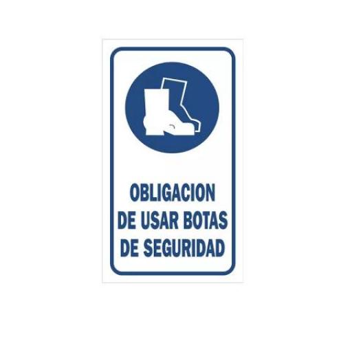 CARTEL / CALCO ADHESIVO (97439) 20X30 CM. OBLIGACION DE UTILIZAR BOTAS DE SEGURIDAD 