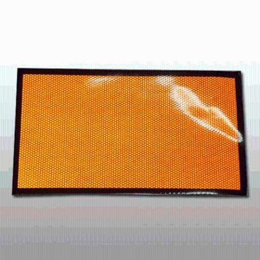 CARTEL / CALCO ADHESIVO (97439) 22X35 CM. PANAL REFLECTIVO NARANJA S/ MARCO NEGRO 