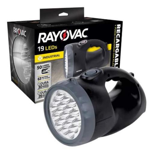 RAYOVAC LINTERNA RECARGABLE 3 AA 19 LED R19LED-ARG