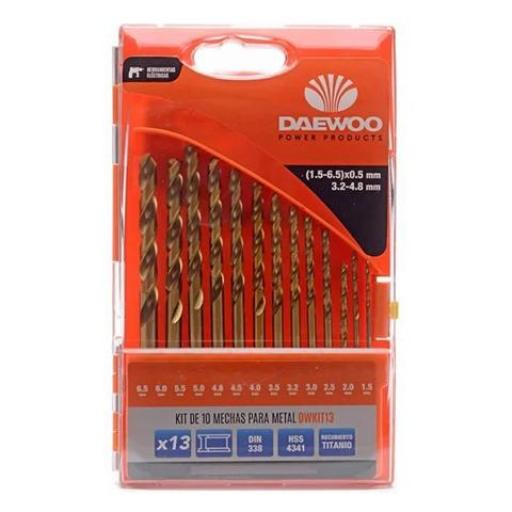 DAEWOO KIT DE 13 MECHAS METAL 1.5 A 6.5 MM.