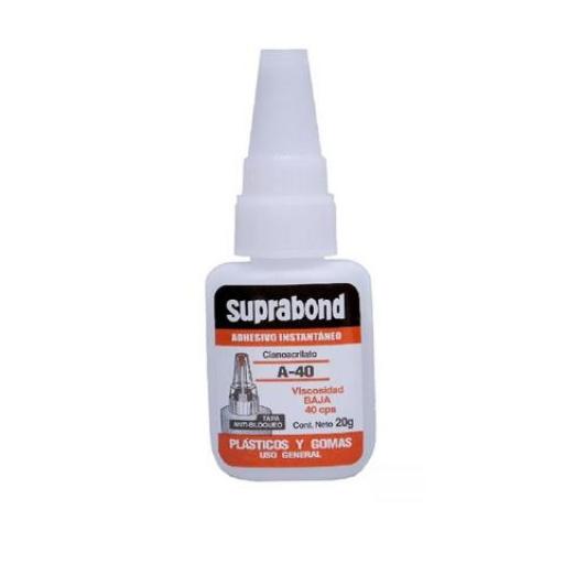 SUPRABOND CIANOACRILATO A-100 VISC. MEDIA 20GRS. SUP. POROSAS