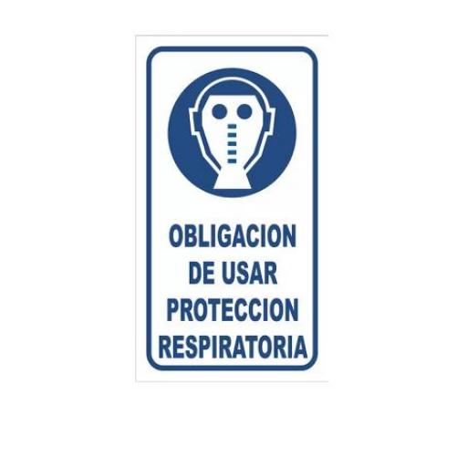 CARTEL / CALCO ADHESIVO (97439) 20X30 CM. OBLIGACION DE UTILIZAR PROTECCION RESPIRATORIA 