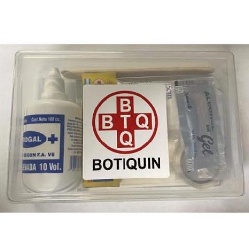 BOTIQUIN 7 ELEMENTOS CAJA PLASTICA CRISTAL 140X110X50 MM. 