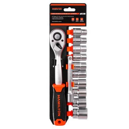 HAMILTON JUEGO DE BOCALLAVES ENC. 1/2 12 PIEZAS 10 A 24 MM.