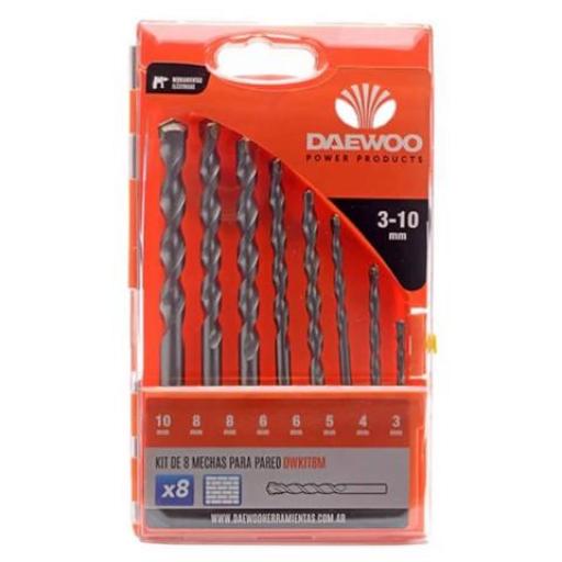DAEWOO KIT DE 8 MECHAS PARED 3 A 10 MM.