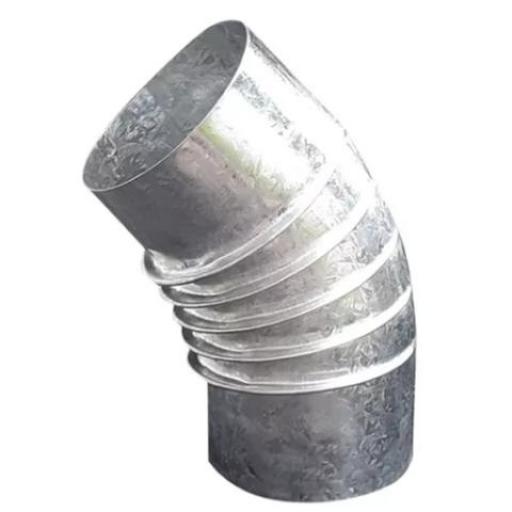 CURVA CORRUGADA CHAPA GALV. Nro 30 45º X 5