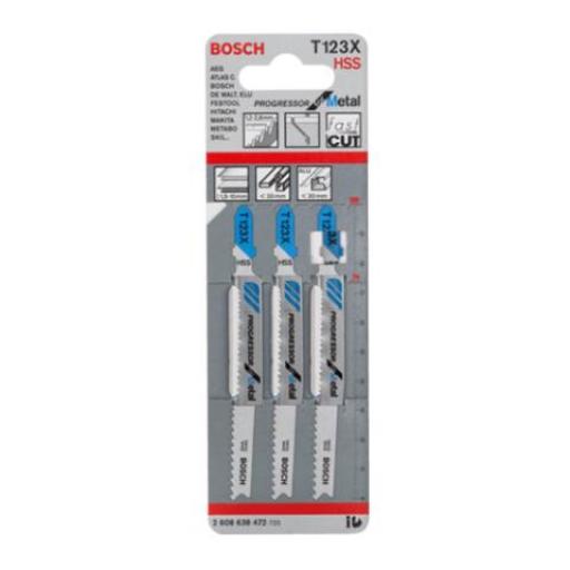 BOSCH 608638472 HOJAS DE SIERRA T123X x 3unid