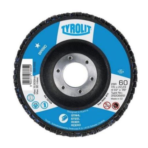 TYR FLAP PLANO 115 GRANO 80 AMARILLO P/ VIDRIO