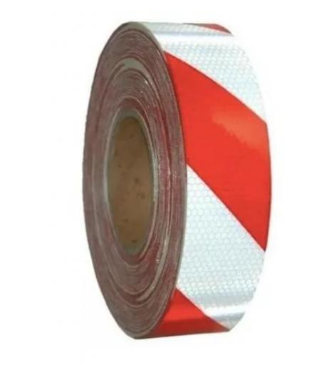 3M CINTA REFLECTIVA CEBRADA ROJO Y BLANCO 45,7 MTS. 7,5 CM.