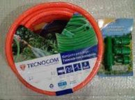 TECNOCOM MANGUERA 1/2 X 15MTS NARANJA + KIT