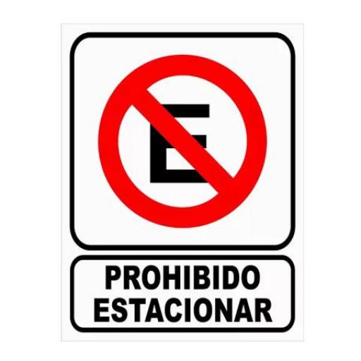 CARTEL / CALCO ADHESIVO (97439) 15X25 CM. PROHIBIDO ESTACIONAR 