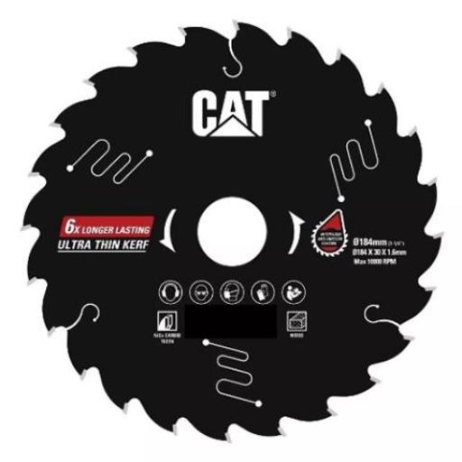 CAT DISCO DE SIERRA CIRCULAR 184MM 24 DIENTES MADERA CORTE RAPIDO