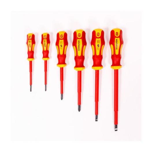 HAMILTON JUEGO DE 6 DESTORNILLADORES AISLADOS 1000V.