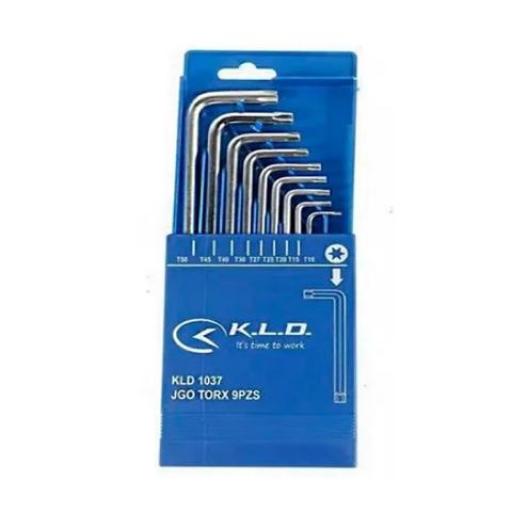 KLD JUEGO TAMPR. TORX 9 PIEZAS T10/T50 EXTRA LARGA 