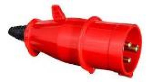 SCAME FICHA MACHO STECK 16A-220V 2P+T