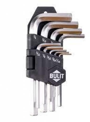 BULIT SET DE LLAVES ALLEN CROMO VANADIO 1.5 A 10 MM.