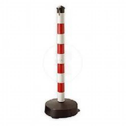 POSTE DEMARCATORIO ROJO Y BLANCO CON BASE