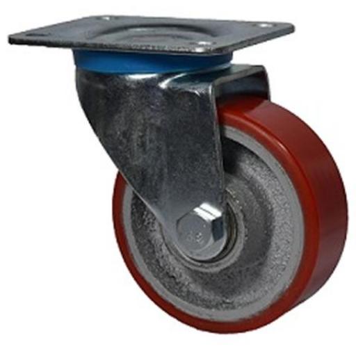 HOFER 4893 RUEDA REFORZADA GIRATORIA 125X38MM. RUL POLIURETANO