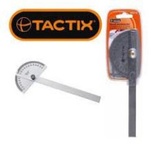 TACTIX TRANSPORTADOR ACERO C/REGLA 180° 150MM