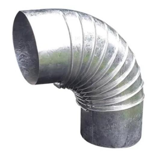 CURVA CORRUGADA CHAPA GALV. Nro 30 90º X 6